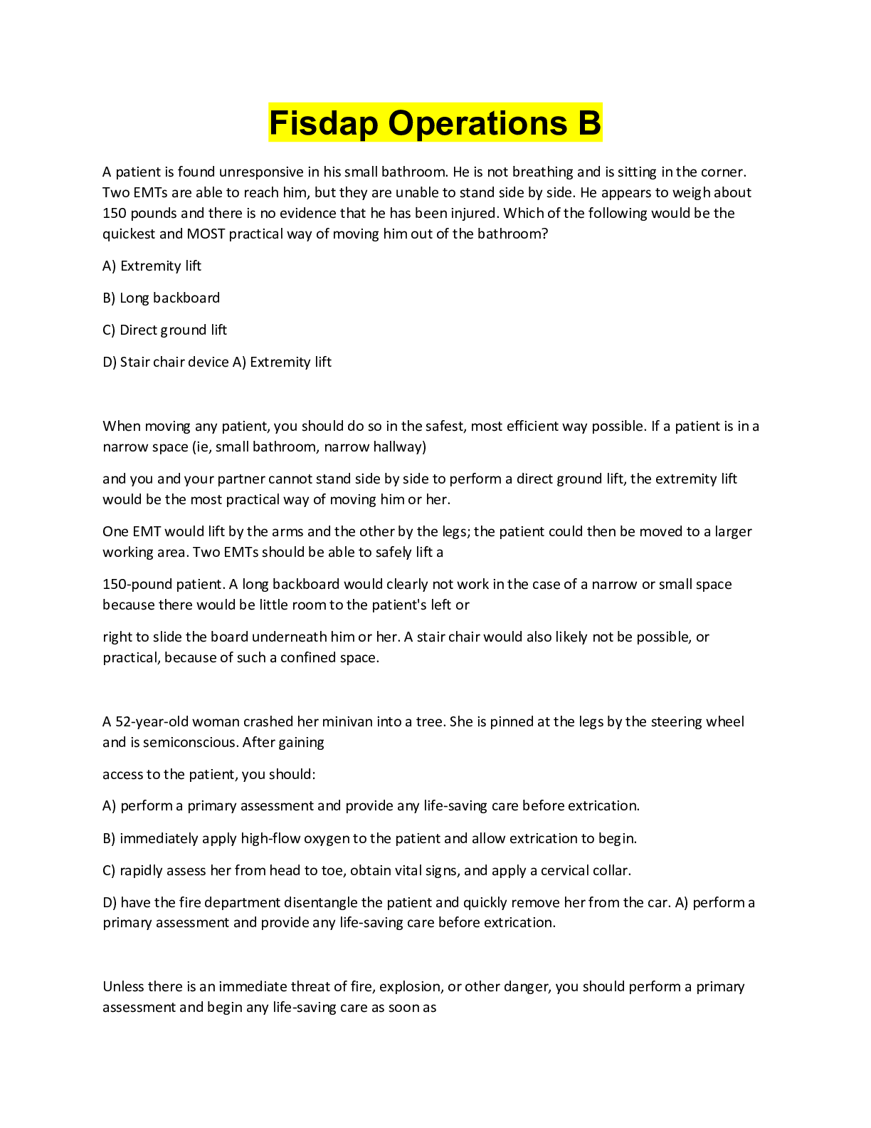 Preview image for Fisdap Operations B